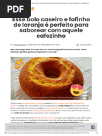 Esse Bolo Caseiro e Fofinho de Laranja É Perfeito para Saborear Com Aquele Cafezinho - TudoGostoso