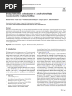 Design, Fabrication, and Evaluation of A Small Turbine Blade Manufactured by Rotational Molding