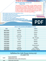 Class 7 July Exam Datesheet & Syllabus