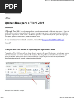 Quinze Dicas para o Word 2010