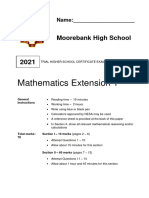 Moorebank Extension 1 Trial Exam 2021