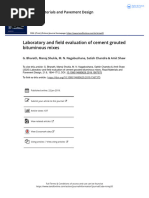 Laboratory and Field Evaluation of Cement Grouted Bituminous Mixes