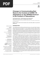 Changes in Communicating Bad News in The Context of COVID-19: Adaptations To The SPIKES Protocol in The Context of Telemedicine