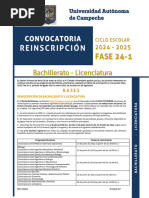 Convocatoria Reinscripción 2024-2025 Fase 24-01