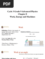 Chapter 8 - Work and Energy Work Sheet