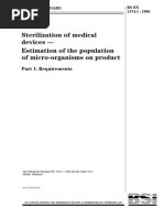 BS EN 1174-1-1996 Sterilization of Medical Devices Ð Estimation of The Population of Micro-Organisms On Product Part 1. Requirements