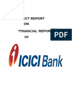 Project Report On Icici Bank