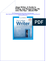 Ebook Download The College Writer: A Guide To Thinking, Writing, and Researching 7th Edition John Van Rys - Ebook PDF All Chapter