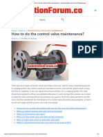 How To Do The Control Valve Maintenance - Instrumentation and Control Engineering