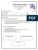 Final Term 2023-24 Paper Science Class 6AB