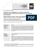 Evaluación Ecocardiográica de La Sincronía Ventricular. Implicaciones en La Selección de Pacientes y en Los Resultados Del Tratamiento