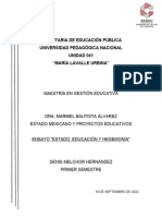 Ensayo. Estado, Educación y Hegemonía.