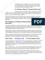 Sample Business Plan Consumer Electronics