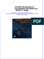 Ebook Download (Original PDF) Introduction To Mathematical Statistics 8th Edition by Robert V. Hogg All Chapter