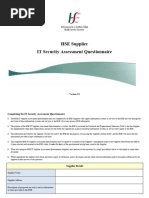 Hse Supplier It Security Assessment Questionnaire