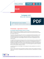 Ev16 c2 Francais Langage Oral Dire Memoire 748687