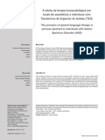 Terapia Fonoaudiológica em Locais de Assistência A Indivíduos Com Transtornos Do Espectro Do Autista (TEA)