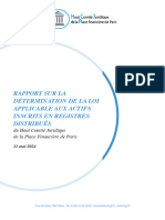 Rapport Sur La Détermination de La Loi Applicable Aux Actifs Inscrits en Registres Distribués