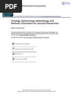 Ontology, Epistemology, Methodology, and Methods: Information For Librarian Researchers