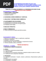 Temario Admisión Universidad Ricardo Palma 2024 Cuestionario Urp Del Prospecto de Examen Ingreso Guía para La Prueba Temas A Evaluar Cursos Asignaturas Balotario PDF