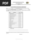 Acta de Entrega de Materiales