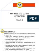 MATH149 Matrices and Matrix Operations