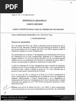 Jueza Constitucional Sustanciadora: Dra. Nina Pacari Vega: Corte Constitucional para El Periodo de Transición