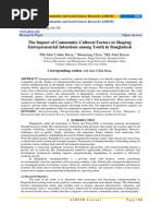 The Impact of Community-Cultural Factors in Shaping Entrepreneurial Intentions Among Youth in Bangladesh