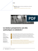 Les Douleurs Postopératoires Sont-Elles Systématiques en Endodontie ?