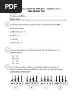 Evaluacion Proceso Matematica 4to 2024