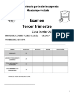 Examen 3° Tercer Trimestre Candido 3° A