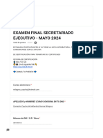 Examen Final Secretariado Ejecutivo - Mayo 2024