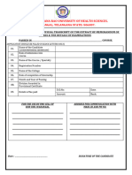 Application Form For Official Transcript