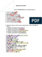 EXERCISES - English Syntax