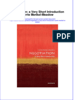 Negotiation: A Very Short Introduction Carrie Menkel-Meadow Full Chapter Instant Download