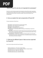 Powerbi Interview Question