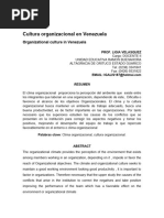 Cultura Organizacional en Venezuela Orga