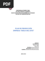 Plan de Producción Empresa Hielo Del Este.