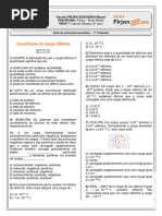 Lista de Exercícios de Física - (SESI - 3º Ano - 1º Trimestre)