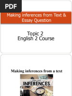 Making Inferences From Text Essay Question (UPDATED)