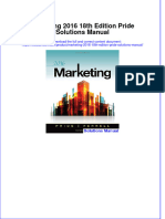 Full Download Marketing 2016 18th Edition Pride Solutions Manual All Chapter 2024 PDF