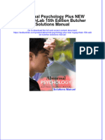 Full Download Abnormal Psychology Plus NEW MyPsychLab 15th Edition Butcher Solutions Manual All Chapter 2024 PDF