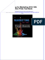 Marketing For Marketing 2018 19th Edition Pride Test Bank All Chapters