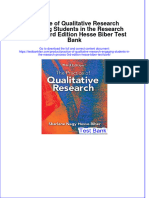 Practice of Qualitative Research Engaging Students in The Research Process 3rd Edition Hesse Biber Test Bank All Chapters