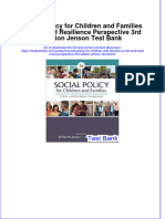 Social Policy For Children and Families A Risk and Resilience Perspective 3rd Edition Jenson Test Bank All Chapters