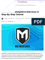 How To Use Metasploit in Kali Linux - A Step-By-Step Tutorial - C