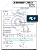 Kazi Physicsclasses: Date: 00/00/2024 Topic Name: Max Marks: 180 Time: 60 Min Class: Test Id