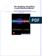 Full Download Art of Public Speaking 12th Edition Stephen Lucas Solutions Manual All Chapter 2024 PDF