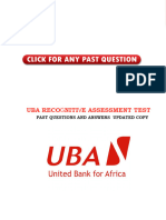 Uba Cognitive Assessment Test Past Questions and Answers