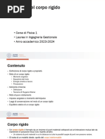 Dinamica Del Corpo Rigido: - Corso Di Fisica 1 - Laurea in Ingegneria Gestionale - Anno Accademico 2023-2024